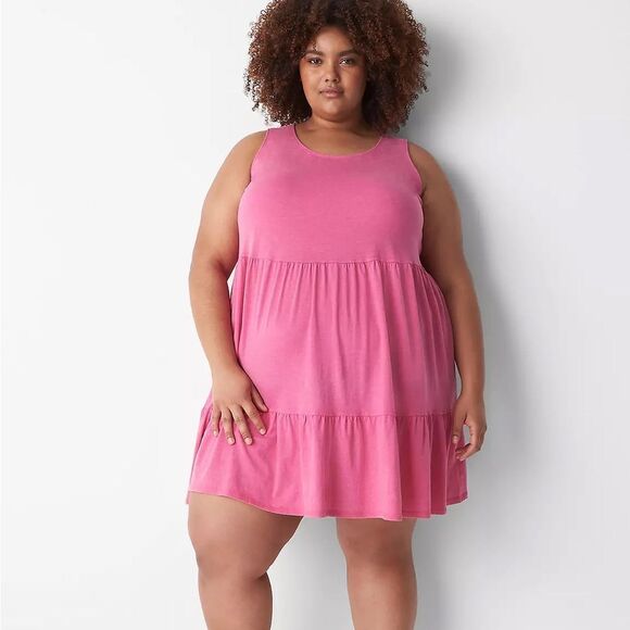 Lane Bryant Cacique Comfy Cotton Acid Wash Sleep Chemise Size 14/16 - Picture 1 of 5